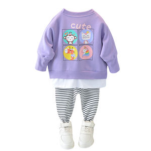 Ropa Orgánica para Bebés, Conjuntos de Pantalones Casuales de Algodón para Niñas con Diseño de Rayas de China Baba - Product Image 1
