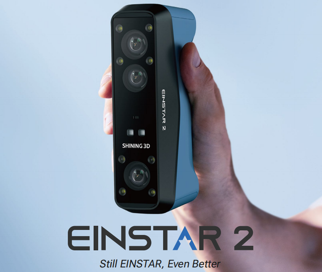 Shining3D Einstar 2 Wireless Handheld 3D Scanner Hybrid Blue Laser IR VCSEL Portable 3D Scanner for Automotive Parts 3D Printing
