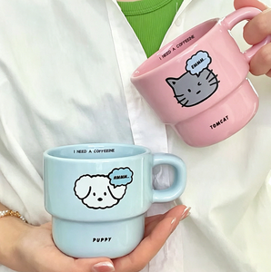 Factory Direct Custom Printed Stackable Colorful <b>Ceramic</b> <b>Mugs</b>, Stack-design Latte Drinking Cups Wholesale for Cafe & Gift - Product Image 6