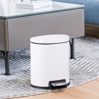 Poubelle de cuisine semi-ronde en forme de D de 50L/6L pour usage domestique et professionnel avec couvercle à fermeture douce et revêtement anti-traces, idéale