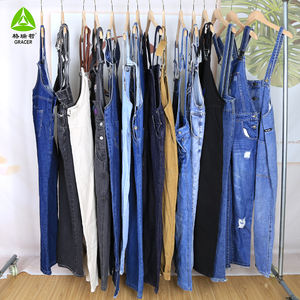 Vêtements vintage pour filles, vêtements usagés, pantalons à bretelles décontractés, vêtements d'occasion, jeans pour femmes - Product Image 6