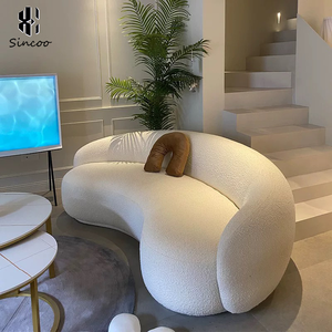 Sofá de Dos Plazas de Terciopelo Blanco Moderno de Alta Calidad, Silla de Tela Resistente a la Corrosión para Exteriores, Hotel, Salón de Belleza, Silla Larga - Product Image 3