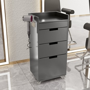 New Barbershop <b>Tool</b> <b>Cabinet</b> High-end Hair Salon <b>Cabinet</b> Mobile Cart Free Installation of Mobile Solid Wood <b>Storage</b> <b>Tool</b> <b>Cabinet</b> - Product Image 2