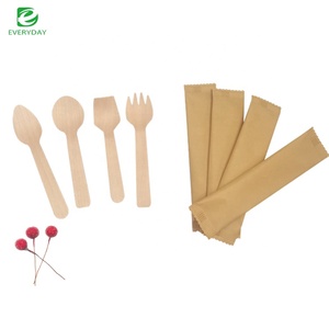 <span class=keywords><strong>Set</strong></span> di posate in legno ecologiche, biodegradabili, riciclabili e resistenti al calore per uso quotidiano, moderno, monouso, per campeggio (cucchiaio, coltello, forchetta) - Product Image 6