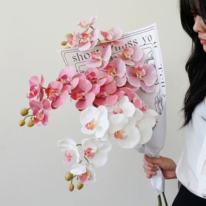 Bouquet d'orchidées artificielles haut de gamme faites à la main - Fleurs réalistes en simulation 3D, style classique pour Noël et la Saint-Valentin - Product Image 2