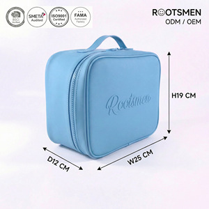 PVC Embossed Label Zipper Water Resistant Hanging Large Capacity Travel Fashion Cosmetic Bag with Custom Logo - Product Image 1
