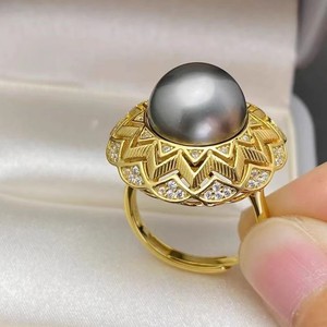 Anillo de Plata de Ley S925 10562DIY, Accesorios Vacíos con Perla Redonda de 5-7 mm, Joyería para Mujer - Product Image 1