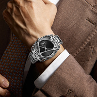 Montre pour homme PINTIME Y2K Alien Spider Web, style alabâtre, rétro, forme spéciale, montres à quartz étanches, calendrier, montres-bracelets