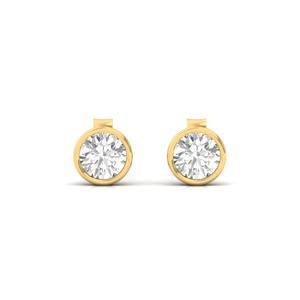 Boucles d'oreilles solitaires élégantes et étincelantes en or plaqué 10 carats avec diamant CVD de laboratoire de 0,47 ct, certifié IGI, design tendance, cadeau de bijoux - Product Image 5