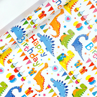 Papier d'emballage cadeau d'anniversaire JUDE, papier d'art 80 g/m² ou papier LWC 60 g/m² 70 g/m², design personnalisé