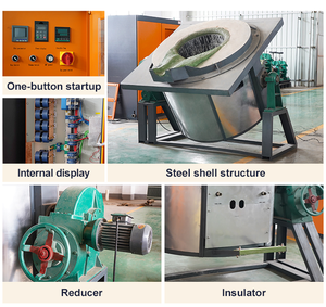 250 kg 500kg 5ton máy đúc phế liệu tan chảy Hợp kim nhôm Đồng phôi đúc dòng chất thải lon furnac induct lò giá để bán - Product Image 2