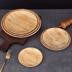 Plato de Melamina con Diseño de Madera, Redondo, para Hotel, Fiestas, Vajilla - Product Image 1