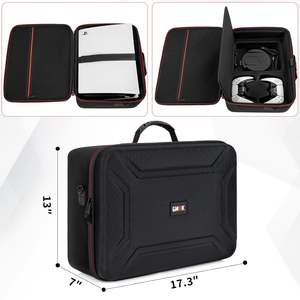 Estuche rígido para PS5, material EVA, cierre con cremallera, correa para el hombro extraíble, 2 compartimentos, negro, para consola PlayStation <span class=keywords><strong>5</strong></span> - Product Image 5