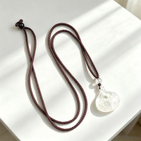 Colliers ajustables en chaîne de corde avec pierres précieuses, pendentifs en pierre en forme de donut avec boucle porte-bonheur torsadée 20mm 25mm