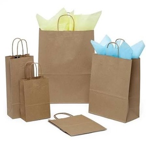 Sac de courses en papier kraft blanc avec poignée découpée, sac fourre-tout pour épicerie, sac d'emballage alimentaire - Product Image 2