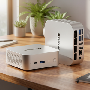 Mini <span class=keywords><strong>PC</strong></span> ITX avec Intel <span class=keywords><strong>WiFi</strong></span> 6, AMD Ryzen 7 5700U, 32 Go de RAM DDR4, Windows 11 Pro, MQR5 - Product Image 1