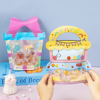 Vente en gros de sacs en plastique refermables à fermeture éclair personnalisés, pochette d'emballage de forme spéciale sur support pour enfants pour bonbons, sushi et lait