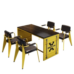Ensemble <span class=keywords><strong>de</strong></span> table et <span class=keywords><strong>de</strong></span> chaises en <span class=keywords><strong>fer</strong></span> <span class=keywords><strong>forgé</strong></span> <span class=keywords><strong>de</strong></span> style industriel pour restaurant occidental, <span class=keywords><strong>salon</strong></span>, pub, boutique <span class=keywords><strong>de</strong></span> barbecue, café - Product Image 6