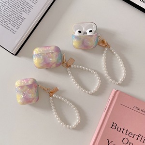 Pour <span class=keywords><strong>Airpods</strong></span> 3 2 1 Pro Pro2 casque étui arc-en-ciel dégradé marbre coque étuis souples sans fil écouteur boîte couverture avec bracelet de perles - Product Image 2