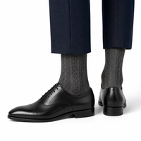 Chaussettes habillées de luxe pour hommes, sans coutures, respirantes, antibactériennes, absorbant la transpiration, à usage quotidien, en laine, motif jacquard torsadé