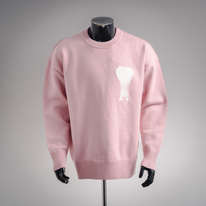 Nuovo <span class=keywords><strong>Maglione</strong></span> Autunnale a Collo Alto con Cuore per Uomo e Donna, Tinta Unita, Stile Giovanile <span class=keywords><strong>AMI</strong></span> CLAMS, Casual, Traspirante, Antirughe, in Cotone Lavorato a Maglia - Product Image 4