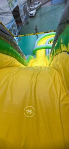 Custom OEM Inflatable Water <strong>Slide</strong> - Yellow Black Warning Branded <strong>Slide</strong> Demountable <strong>Swimming</strong> <strong>Pool</strong> - Product Image 5