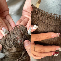Extensions de cheveux humains brésiliens Remy, double trame, effet plume, 100 % cheveux naturels, fixation micro-anneaux
