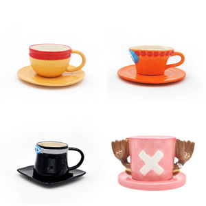 Mug Keramik Anime Luffy Topi Jerami, Cangkir Kopi Kreatif dan Set Piring, Kerajinan Lainnya Grosir - Product Image 1