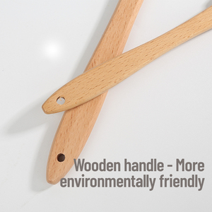 Juego de 2 Espátulas de Silicona con Diseño Floral y Mango de Madera para Repostería - Product Image 4