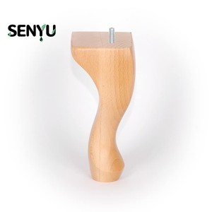 Patas de Muebles de Madera Estilo Queen Anne SENYU, Patas Curvas para Sofá, Cama o Mesa con Pernos Metálicos - Product Image 4