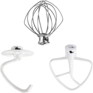 Pour les accessoires de batteur sur socle KitchenAid, fouet en fil métallique K5AWW pour fouetter la crème et crochet à pétrir - Product Image 1