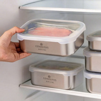 Boîte de conservation alimentaire personnalisée en acier inoxydable 316, boîte à lunch hermétique, boîte à viande, couvercle en silicone, boîte bento