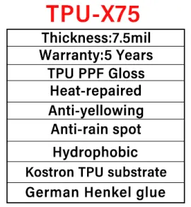 PEL ब्रांड सबसे सस्ता TPU 1.52*15M 6.5Mil 7.5Mil आत्म चिकित्सा उच्च चमक विरोधी पीली पीपीएफ TPU कार रंग संरक्षण फिल्म
