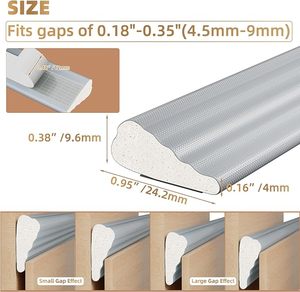 Burlete de Espuma de PU Autoadhesivo, Junta para Puerta Resistente a la Intemperie, Tira de Sellado para <span class=keywords><strong>Ventanas</strong></span> y Puertas Corredizas - Product Image 3