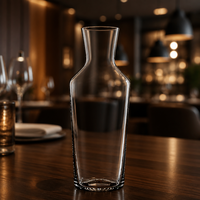 Carafe à vin en verre en forme d'horloge de sable avec épaule angulaire, carafe en cristal sans plomb, corps conique, pichet à taille fine pour bar à domicile