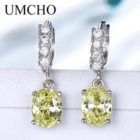 Luxe Valentines Gift Zirconia Citrien Diamond S925 Sterling Zilveren Bruids Oorbellen Hoops