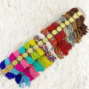 Pulsera de Cobre Estilo Bohemia Unisex con Cuentas Redondas de San Benito Jesús y Patrón Geométrico de Cuentas de Arroz - Product Image 5