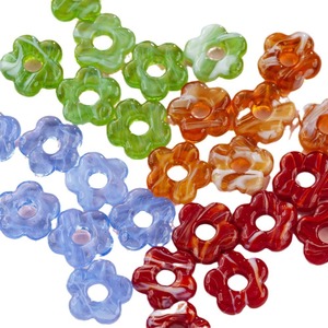 Cuentas de Flores Huecas de Cristal de Murano Hechas a Mano, Pequeñas y Frescas, de 16 mm, para Hacer Collares, Pulseras y Pendientes - Product Image 5