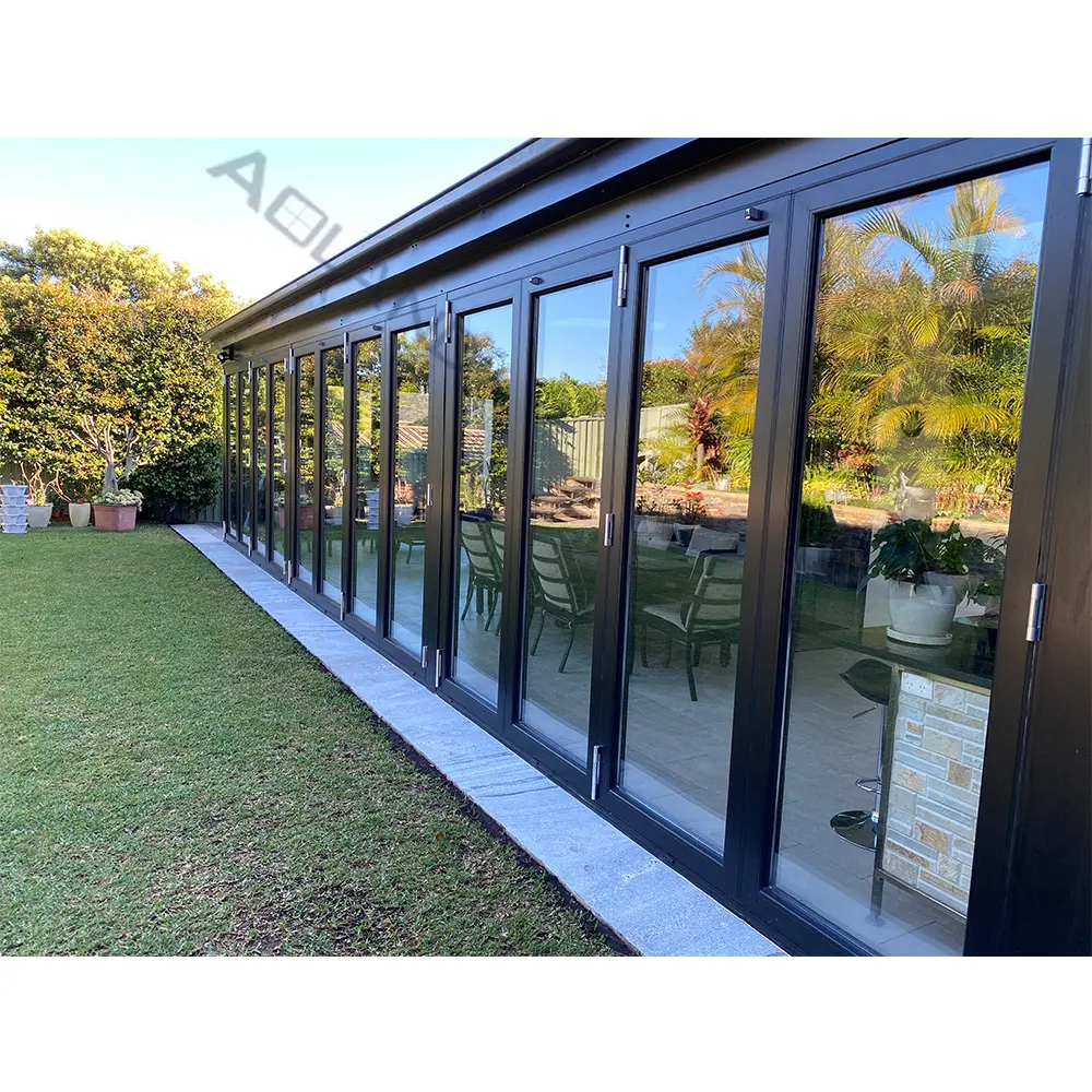 Aluminium bi fold doors balcony bifolding door custom size big fold doors