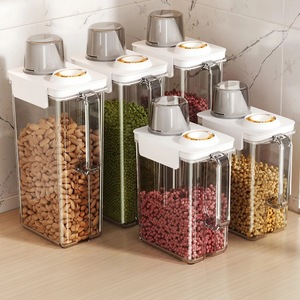 Food Storage Container Rectangle Clip-on Lid Airtight For Kitchen Grain Storage - Product Image 1