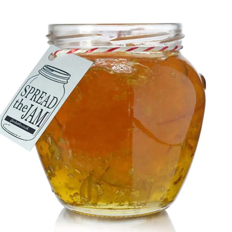 Factory Wholesale 106 212 314 Clear Round Orcio Glass Jam Jar with Lug PT Lid for Honey/Jam Sauce Package