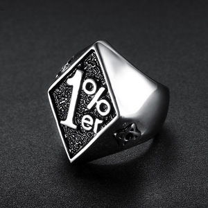 1% 에르 토템 넘버 18K 금도금 방수 스테인리스 변색 방지 패션 주얼리 반지 남성용 도매 - Product Image 6