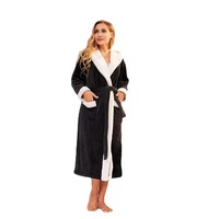 Peignoir Thermique à Capuche de Luxe pour Femme, Hiver Automne, en Polaire Épaisse, avec Logo Frontal, Vente en Gros