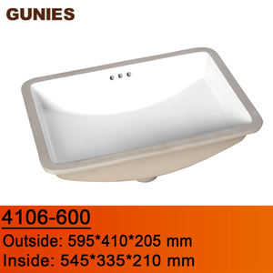 <span class=keywords><strong>Lavabo</strong></span> de gabinete blanco de cerámica de baño de <span class=keywords><strong>encimera</strong></span> montado debajo pulido moderno de gran tamaño - Product Image 2