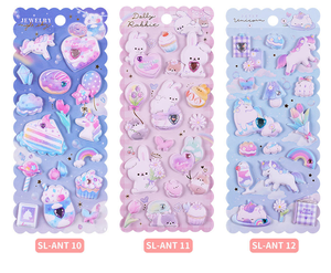 Autocollants 3D gonflés mignons de dessins animés, jouet à secouer, fournitures de papeterie pour scrapbooking, journal intime, pour enfants, école, bureau, cadeaux d'anniversaire - Product Image 2