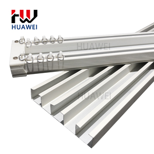 รางม่านสามช่องแบนสีขาวของหัวเว่ยรางม่านโลหะผสมสามแถวแบบปรับแต่งได้ - Product Image 4