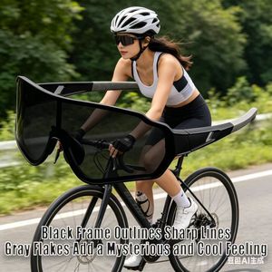 Lunettes de soleil de sport tendance à grande monture pour le cyclisme en extérieur, idéales pour la course, protection UV et solaire, pour le marché international - Product Image 4