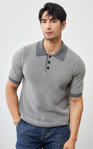 Vente <span class=keywords><strong>en</strong></span> gros d'usine de vêtements tricotés <span class=keywords><strong>en</strong></span> cachemire pour hommes à la mode pull à manches courtes polos <span class=keywords><strong>en</strong></span> <span class=keywords><strong>laine</strong></span> de grande taille pour hommes - Product Image 2