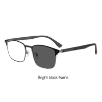 Lentes Progresivas Multifocales para PC, Gafas de Lectura para Hombre, Gafas de Fibra de Carbono y Metal Hechas a Mano, Lentes con Bloqueo de Luz Azul