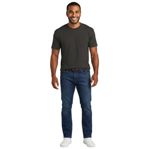 Camisetas de Manga Corta con Cuello Redondo para Hombre, 100% Algodón, Corte Regular, Logotipo Personalizado Impreso en la Parte Delantera, Tela Transpirable de 220 g, Todas las Tallas Disponibles - Product Image 1